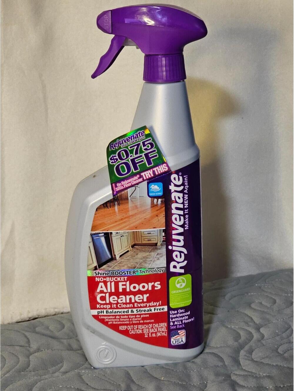 Rejuvenate All Floors Cleaner 32 oz Spray Bottle – No Bucket Needed, Fresh Scent